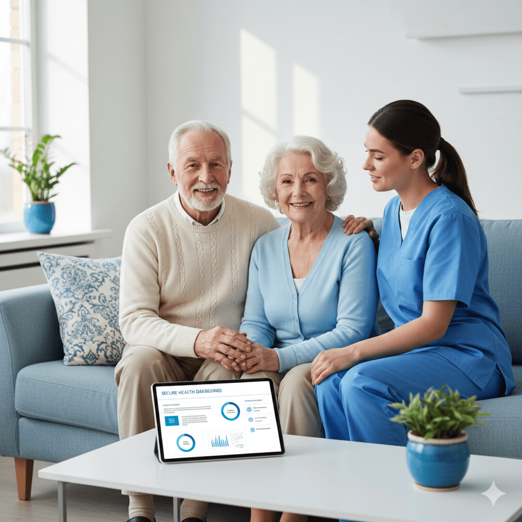 Caregiver assisting an elder